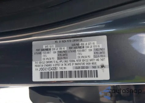 2014 Mazda Cx-5 Touring из США, поврежденный, VIN JM3KE4CYXE0409351